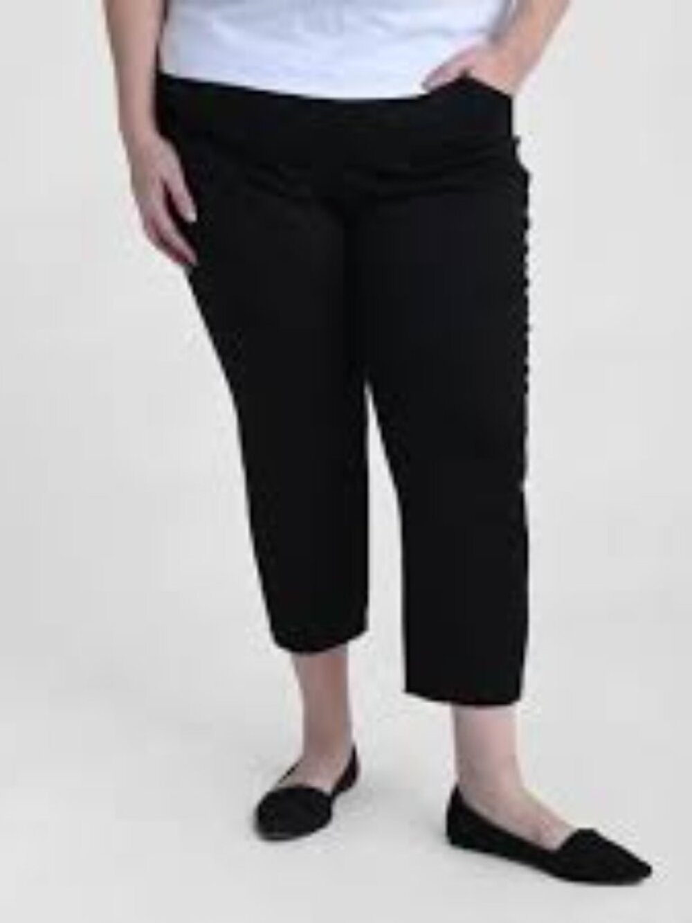 CJ Banks Signature Slimming Black Stretch Rayon Blend Pull-On Ankle Pants Sz 24W